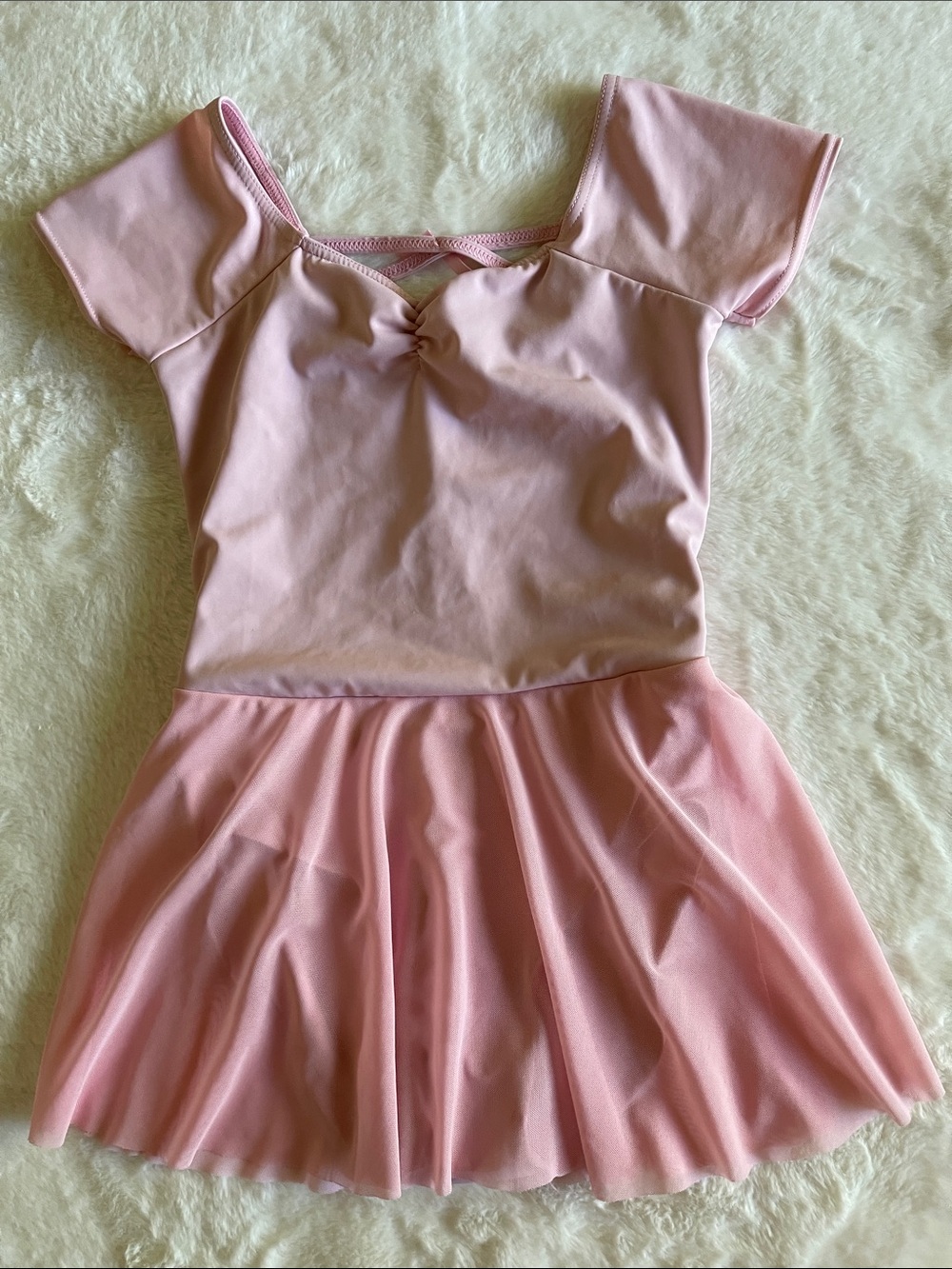 Balera Girls Pink Ballet Dance Leotard with Skirt SZ M